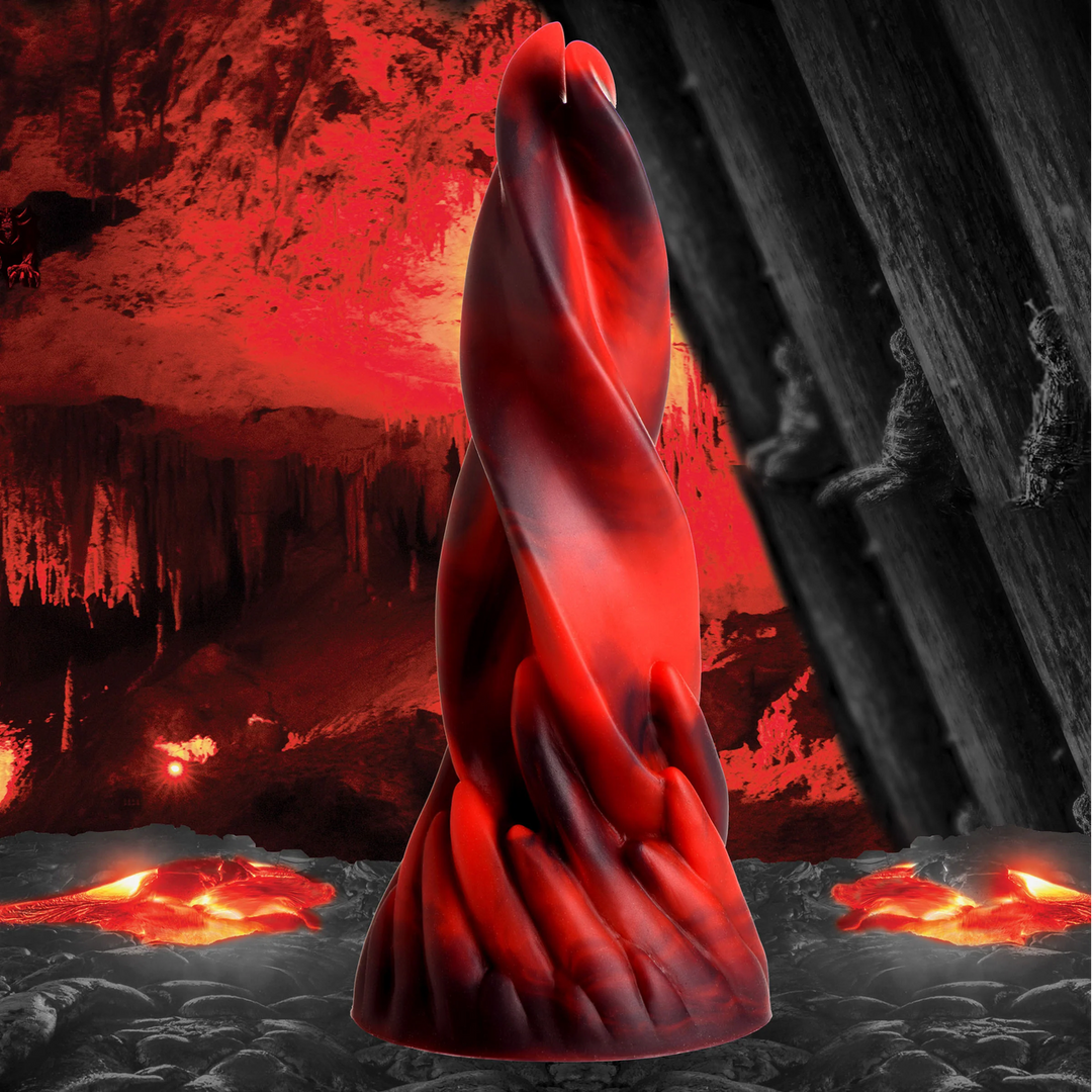 Xr brands Hell Kiss Twisted Tongues Silicone Dildo - Rood (848518051622)