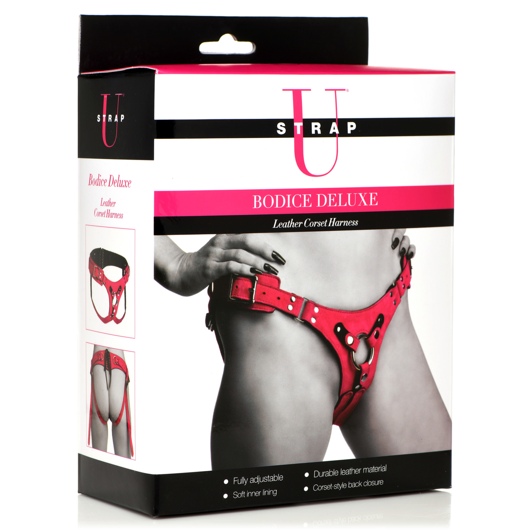 Xr brands Bodice Deluxe - Leren Korset Harnas - Paars (848518051349)