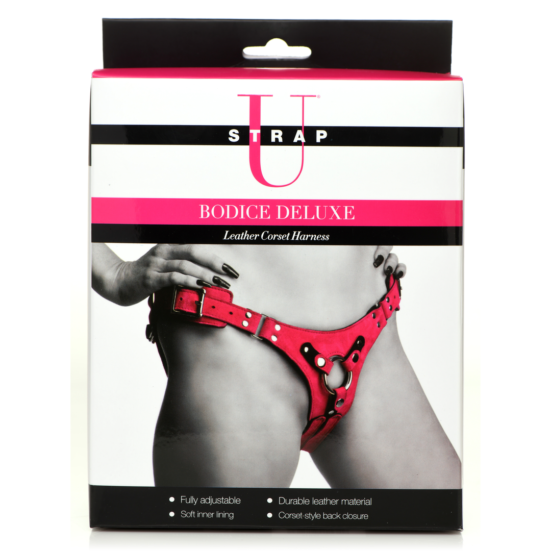 Xr brands Bodice Deluxe - Leren Korset Harnas - Paars (848518051349)