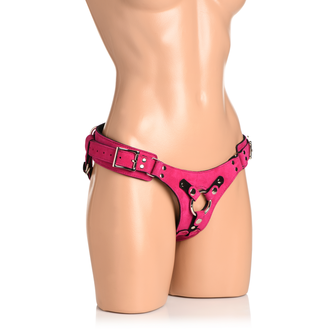 Xr brands Bodice Deluxe - Leren Korset Harnas - Paars (848518051349)