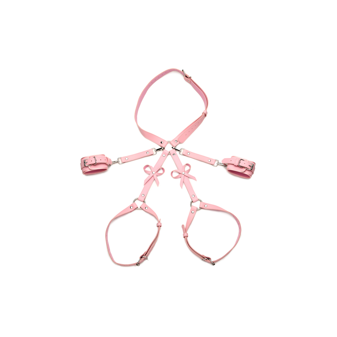 Xr brands Bondage Harnas met Strikken - M/L - Roze (848518049438)