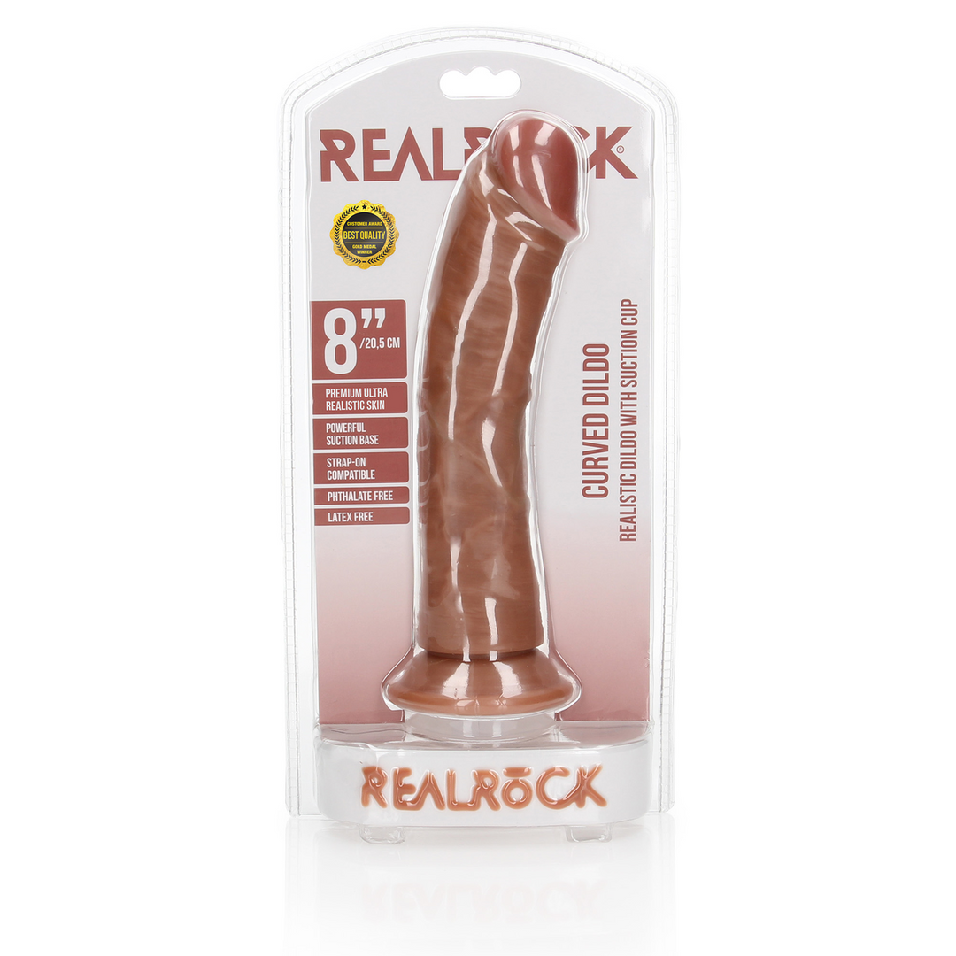 Realrock by shots Gebogen Realistische Dildo met Zuignap - 8 / 20,5 cm (7423522626665)
