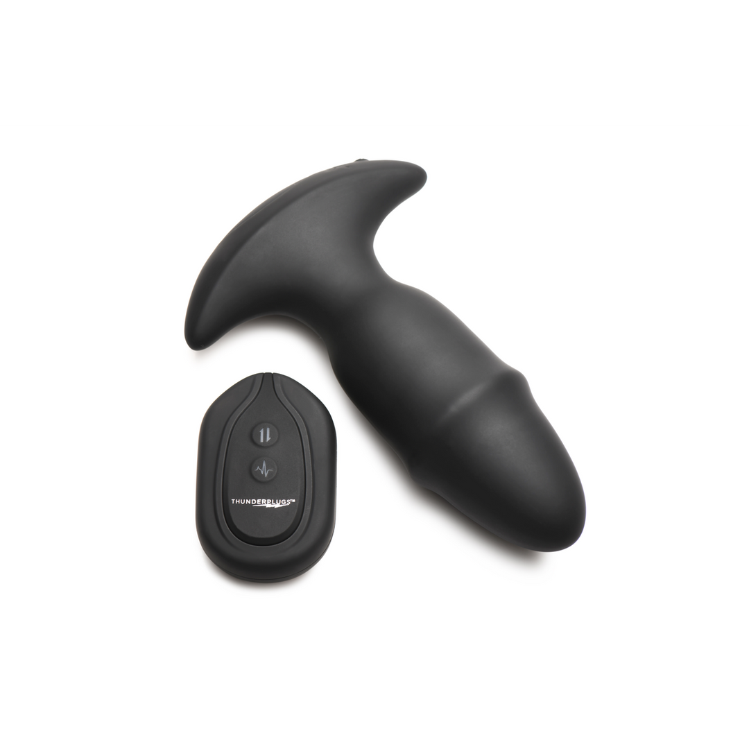 Xr brands Butt Slider - Sliding Ring Silicone Missile Plug - Zwart (848518051660)