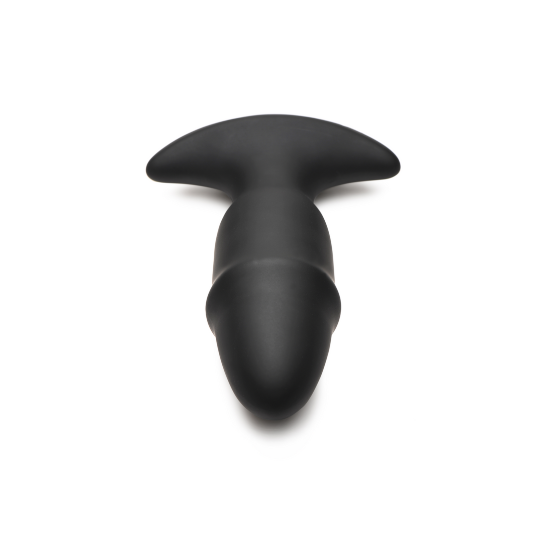 Xr brands Butt Slider - Sliding Ring Silicone Missile Plug - Zwart (848518051660)
