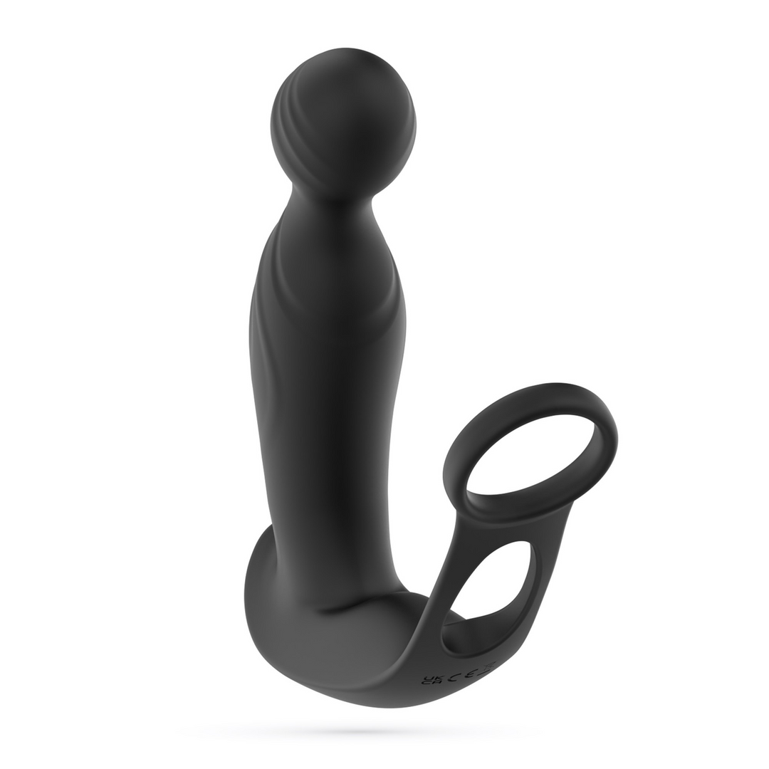 Crushious Flamma - Vibrerende Prostaatmassager met Balriem en Cockring - Zwart (7403254161023)