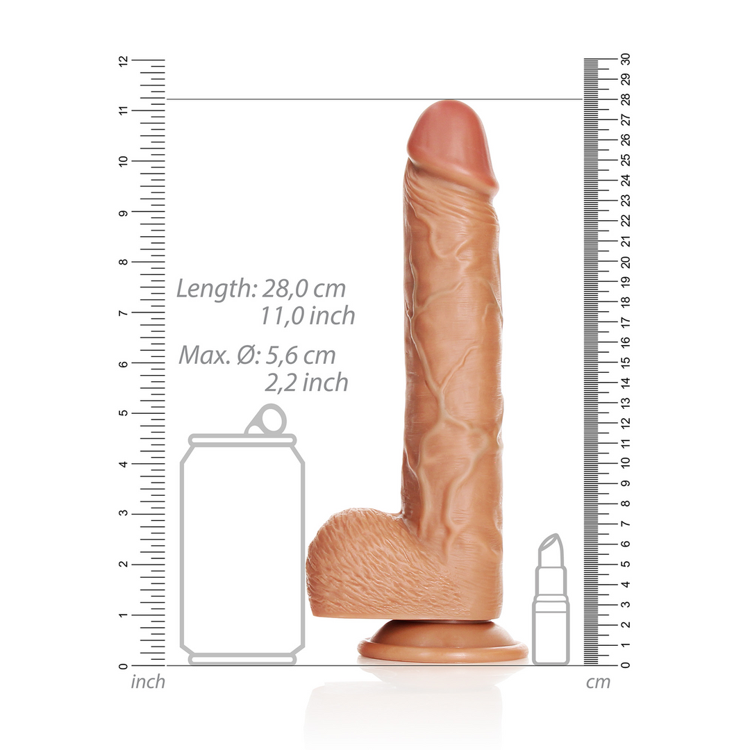 Realrock by shots Rechtdoor Realistische Dildo met Ballen en Zuignap - 10 / 25,5 cm (7423522629611)