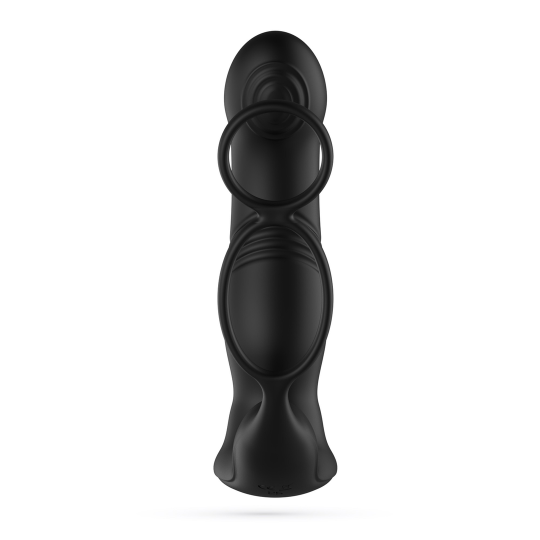Crushious Erixos - Vibrerende Prostaatmassager met Balriem en Cockring - Zwart (7403254160989)