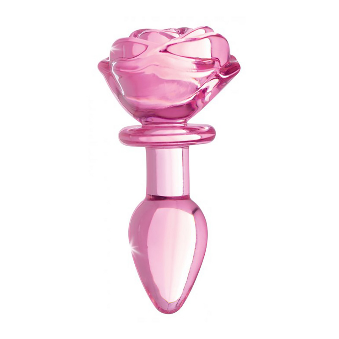 Xr brands Roze Roos - Glazen Butt Plug - Klein (848518042385)