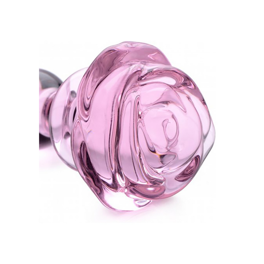 Xr brands Roze Roos - Glazen Butt Plug - Klein (848518042385)