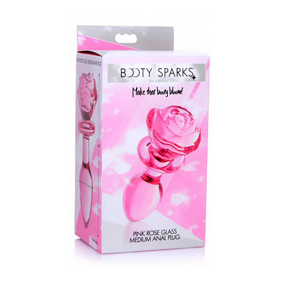 Xr brands Roze Roos - Glazen Butt Plug - Medium (848518042392)