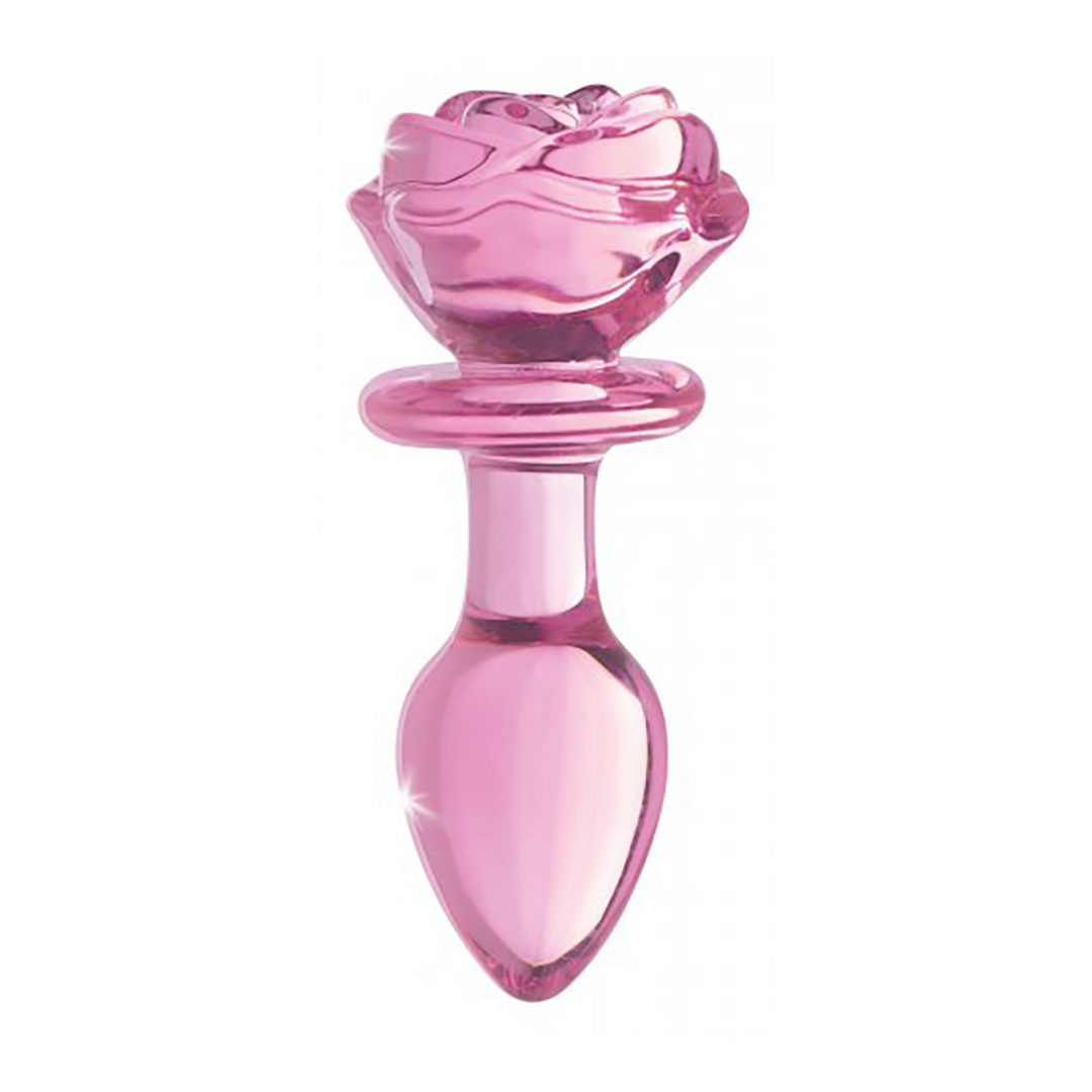 Xr brands Roze Roos - Glazen Butt Plug - Medium (848518042392)