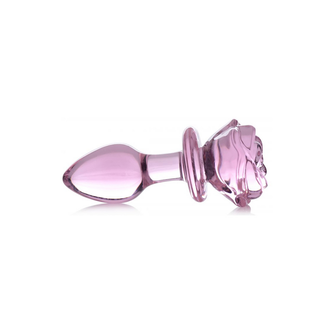 Xr brands Roze Roos - Glazen Butt Plug - Medium (848518042392)