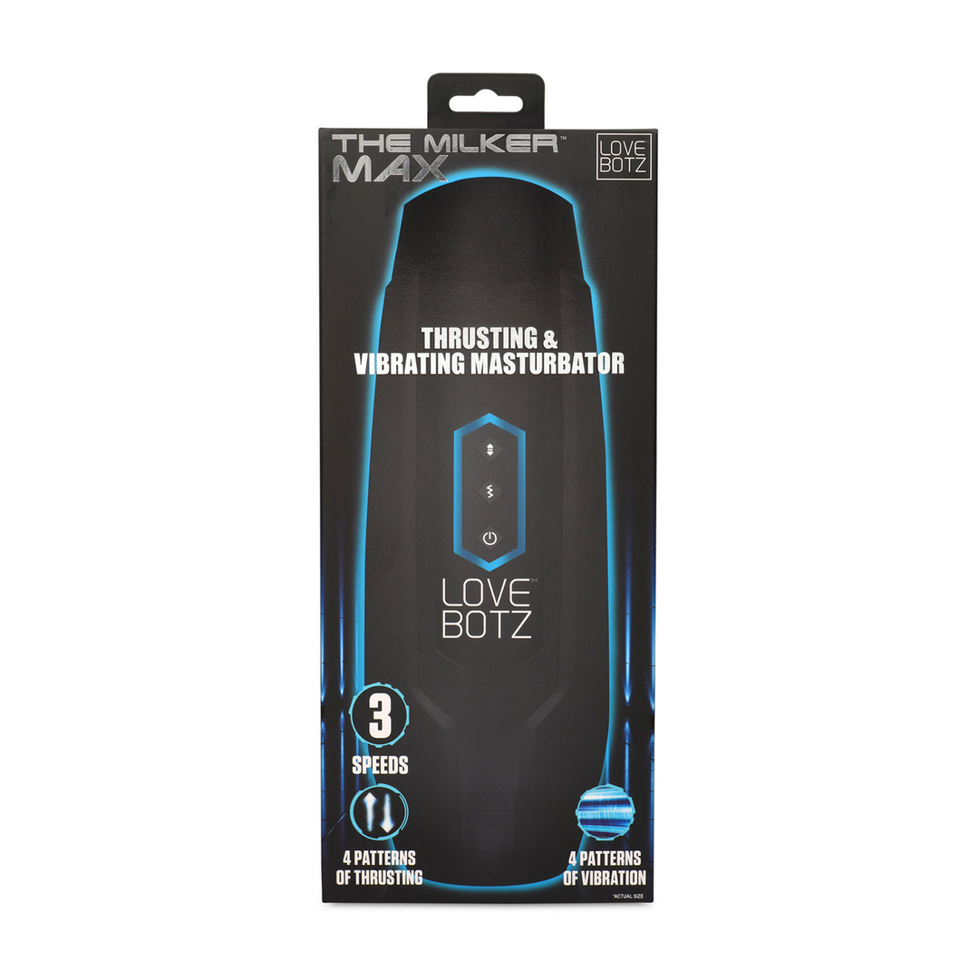 Xr brands De Milker Max - 14X Duwende en Vibrerende Masturbator - Zwart (848518053558)