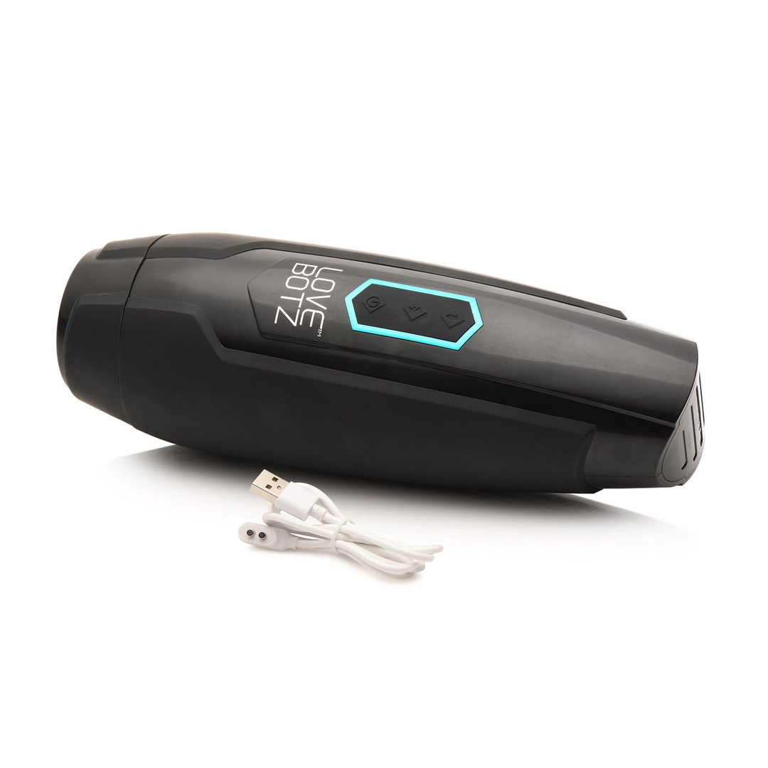 Xr brands De Milker Max - 14X Duwende en Vibrerende Masturbator - Zwart (848518053558)