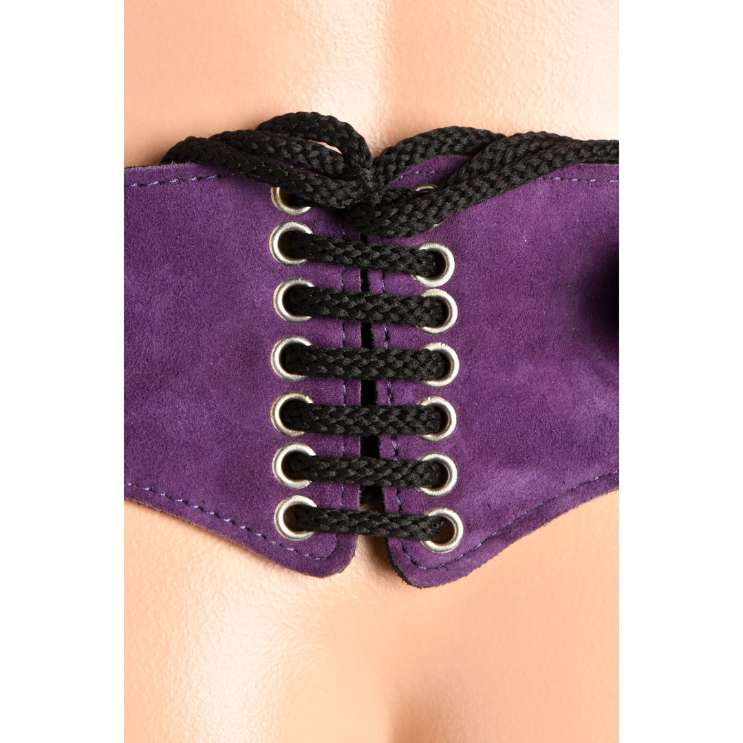 Xr brands Bodice Deluxe - Leren Korset Harnas - Paars (848518051356)