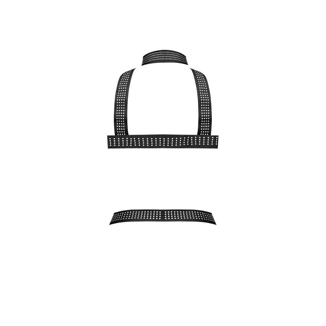 Male power Elastische Harnas met Studs - Eén Maat - Zwart (845830085991)