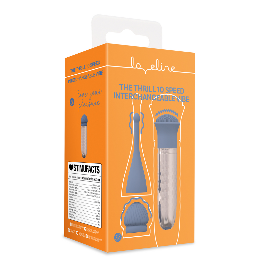 Loveline by shots Thrill - Verwisselbare Vibrator - Blauw (8714273043887)