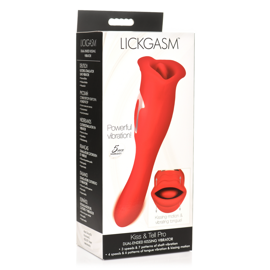 Xr brands Kiss and Tell Pro - Dual-Ended Kissing Vibrator - Rood (848518052759)