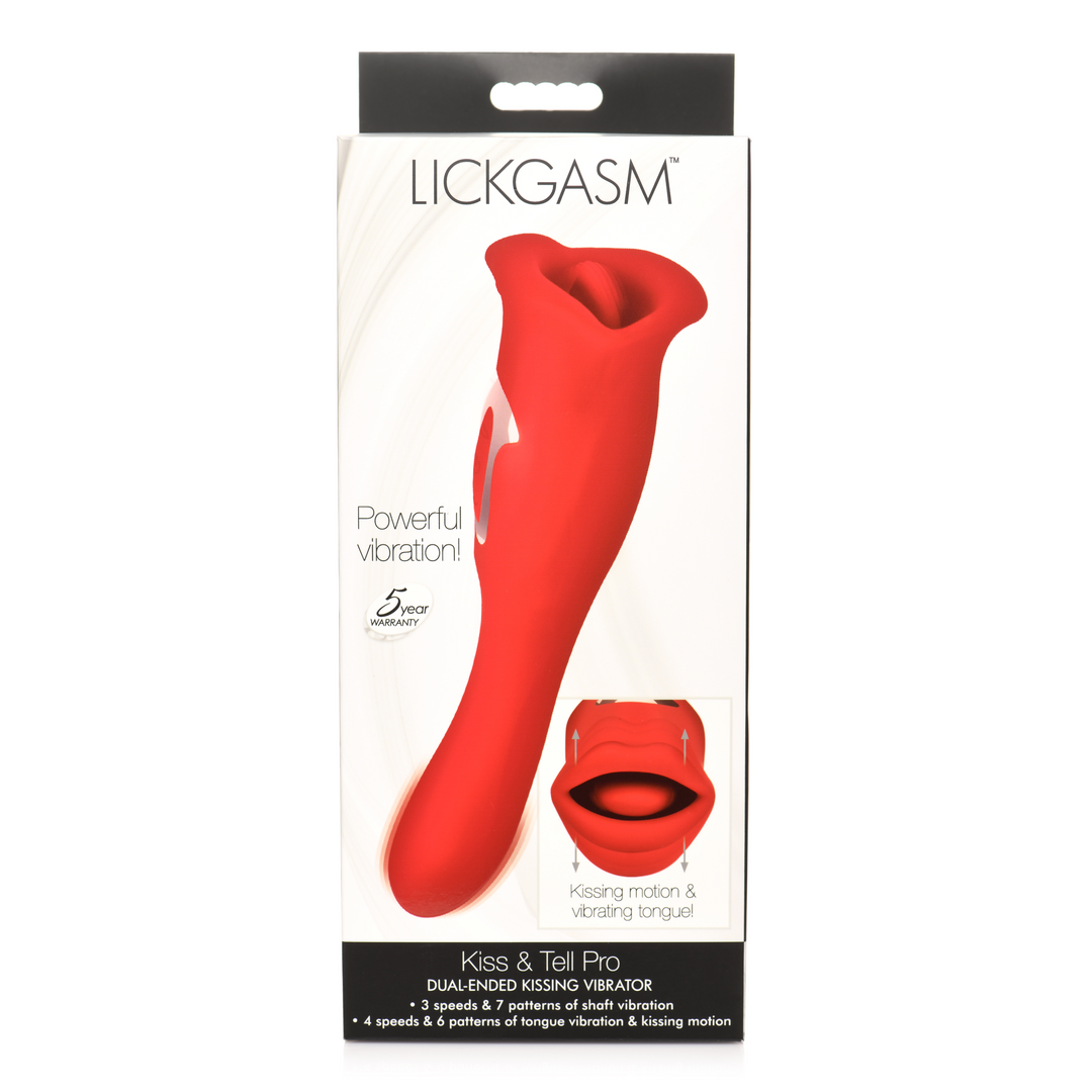 Xr brands Kiss and Tell Pro - Dual-Ended Kissing Vibrator - Rood (848518052759)