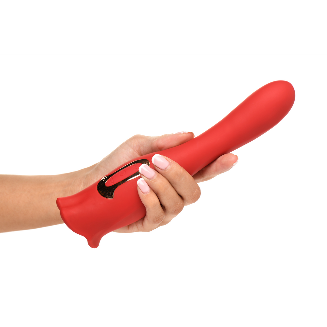 Xr brands Kiss and Tell Pro - Dual-Ended Kissing Vibrator - Rood (848518052759)
