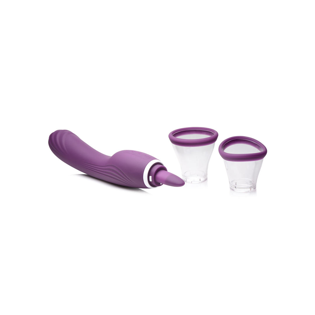 Xr brands Lickgasm - 8x Licking en Sucking Vibrator - Paars (848518044938)