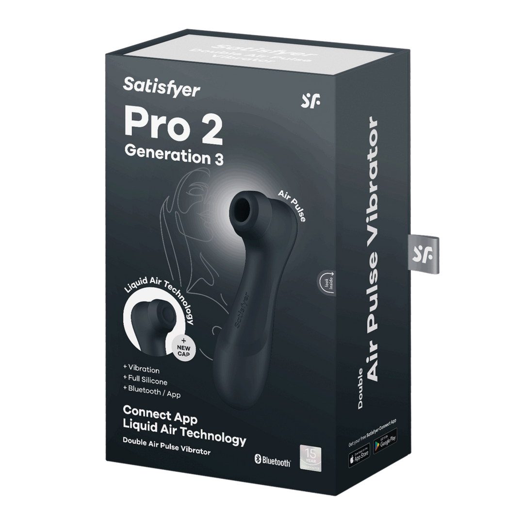 Satisfyer Pro 2 Generatie 3 - Double Air Pulse Vibrator - Liquid Air en Connect App - Zwart (4061504051857)