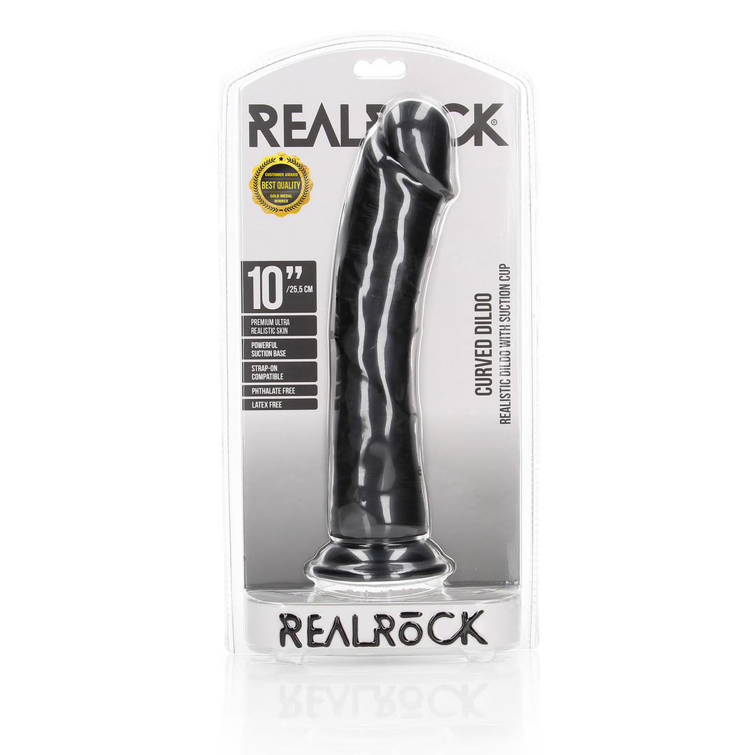 Realrock by shots Gebogen Realistische Dildo met Zuignap - 10 / 25,5 cm (7423522627648)