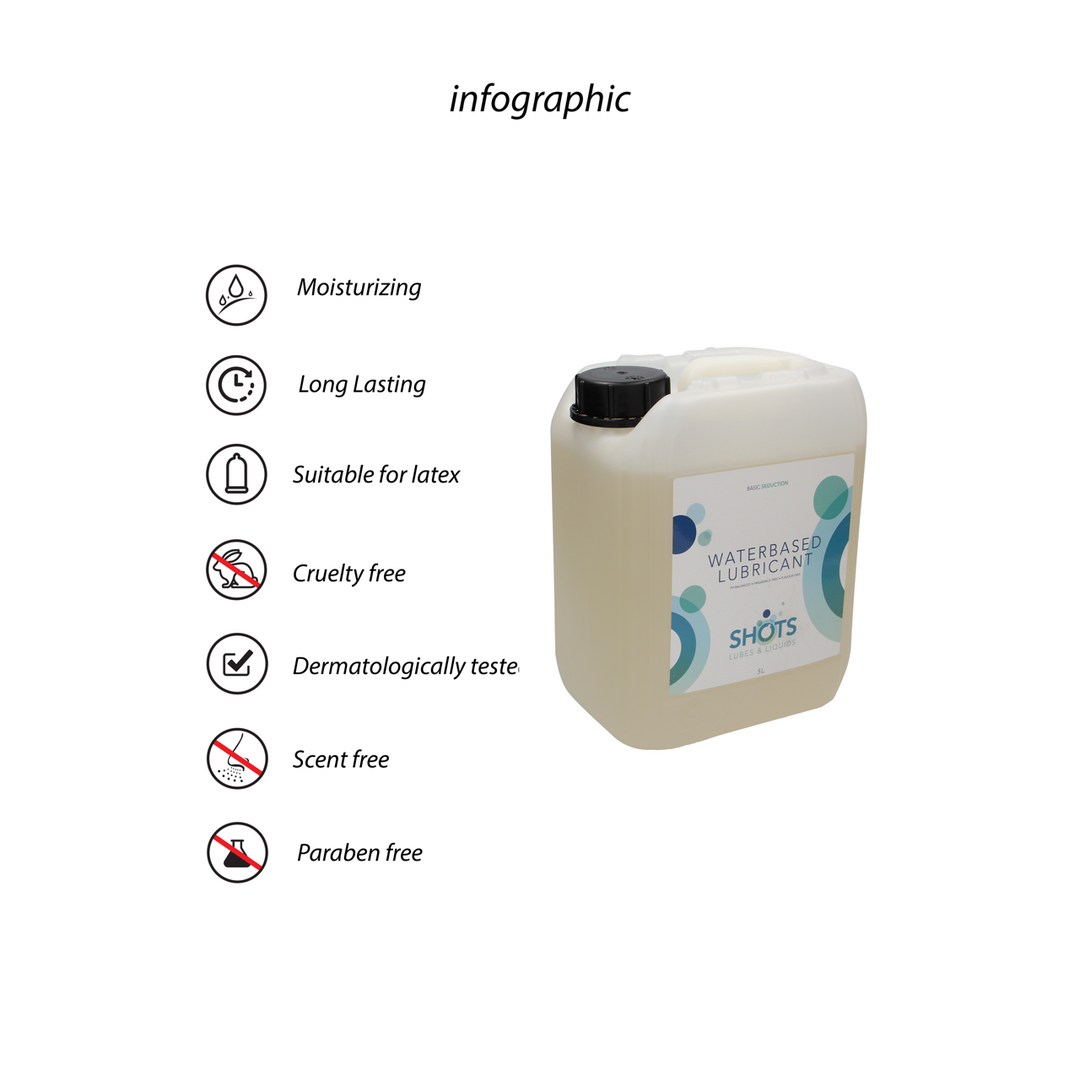 Shots lubes liquids by shots Waterbasis Glijmiddel - 1,3 gal / 5 l (8714273525321)