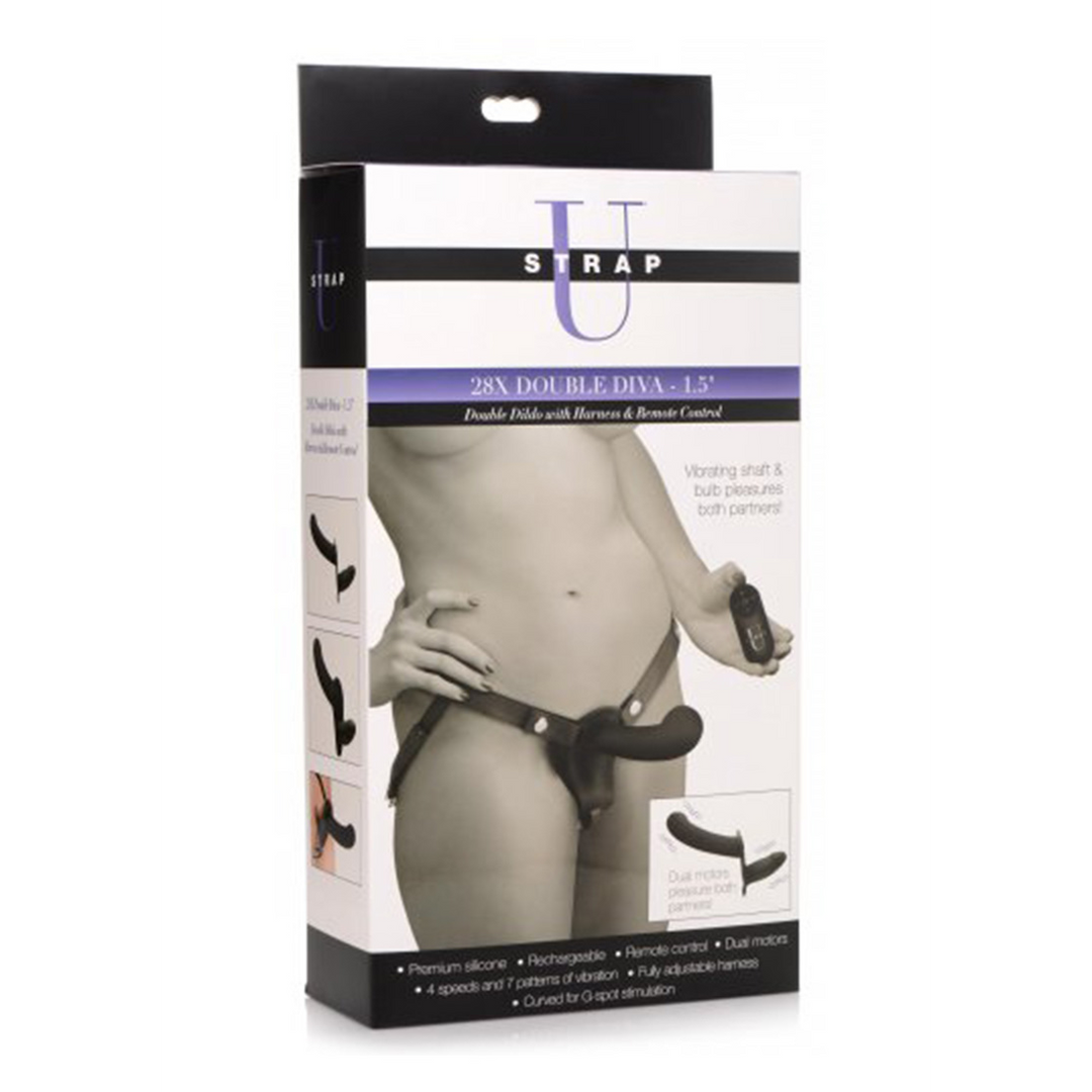 Xr brands Double Diva - Double Dildo met Harness en Afstandsbediening (848518045768)