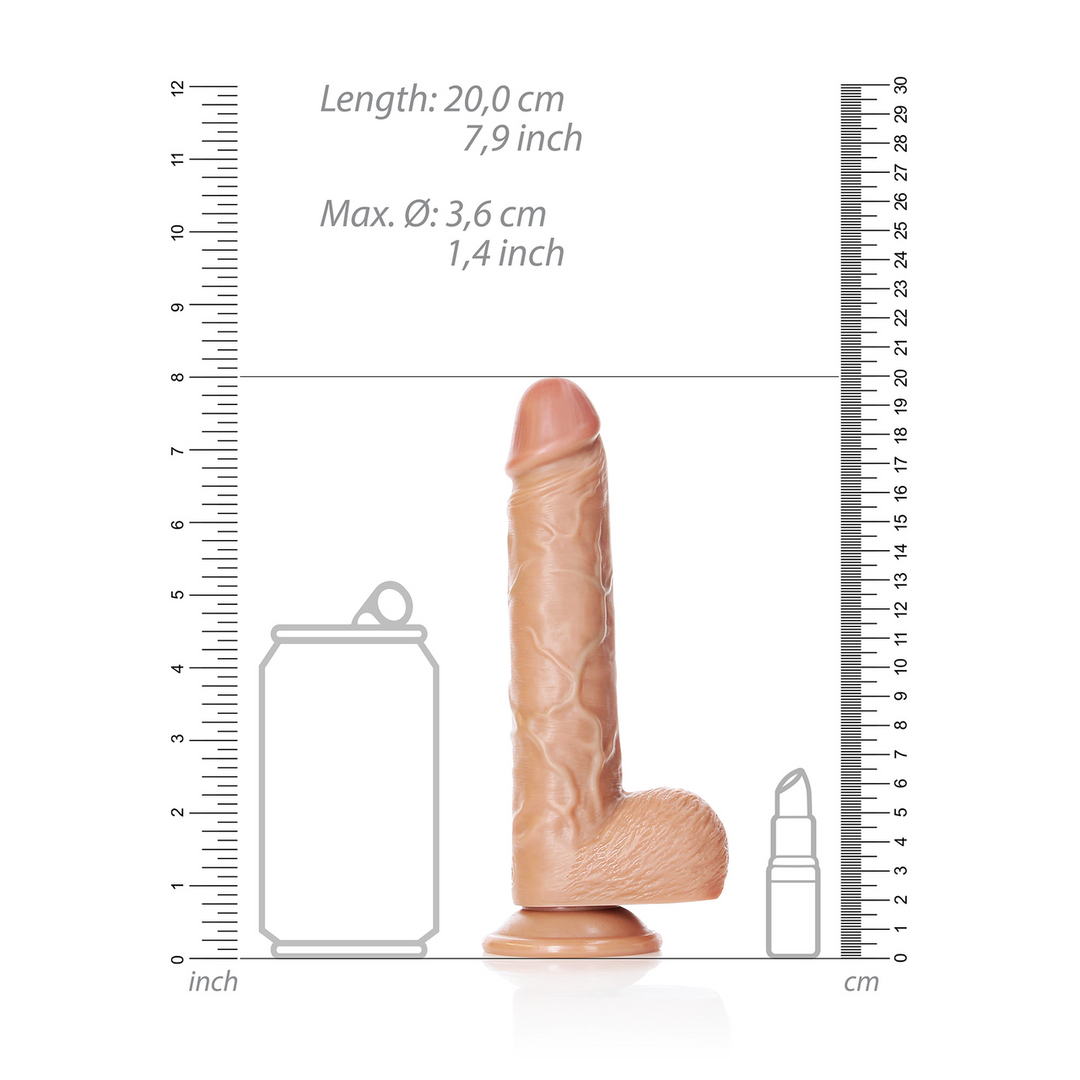 Realrock by shots Rechtdoor Realistische Dildo met Ballen en Zuignap - 7 / 18 cm (7423522628652)