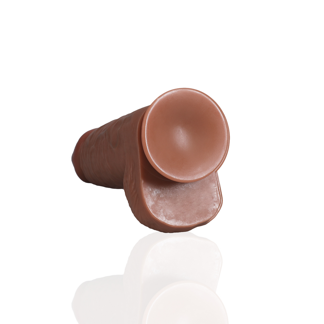 Realrock by shots Extra Dikke Recht met Balletjes 9 / 23 cm - Tan (8714273505231)