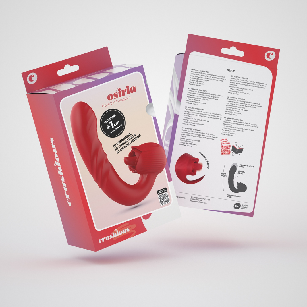 Crushious Osiria - Duwende en Likkende Rozen Vibrator - Rood (7403254160903)