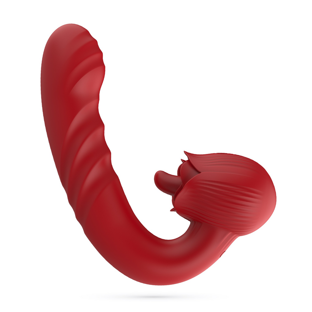 Crushious Osiria - Duwende en Likkende Rozen Vibrator - Rood (7403254160903)