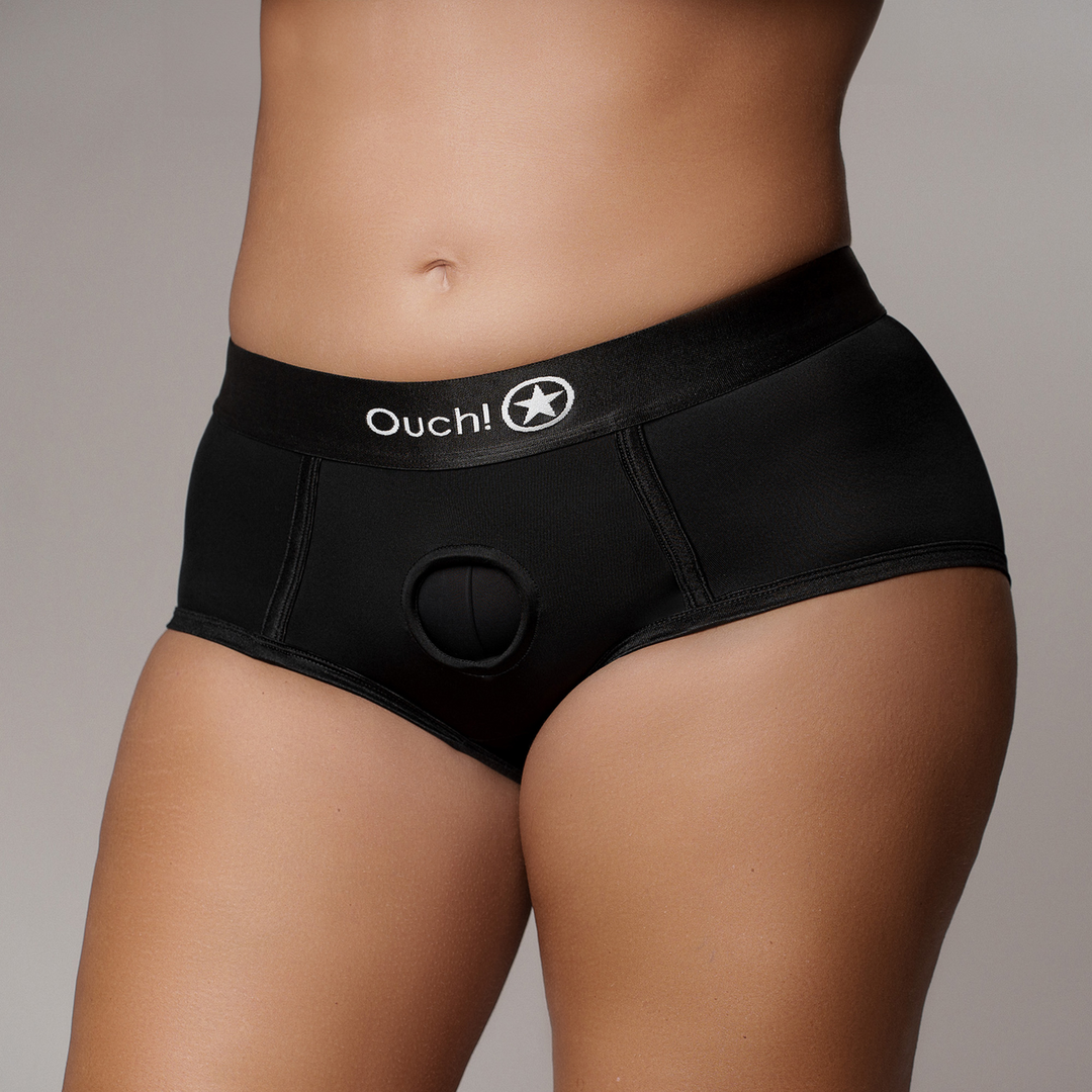 Ouch! by shots Vibrerende Strap-on Boxershort - XL/XXL - Zwart (8714273938497)