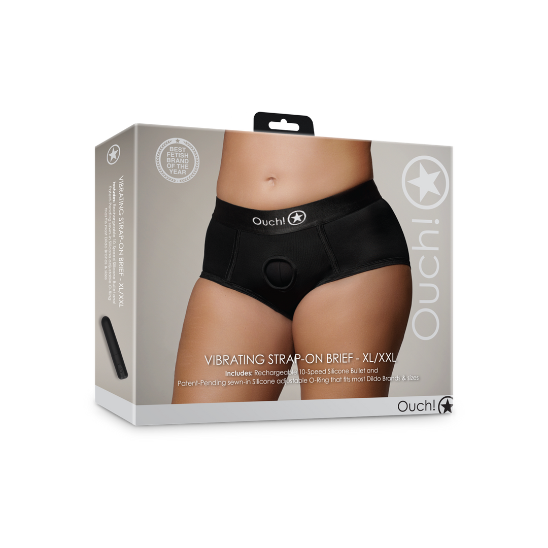 Ouch! by shots Vibrerende Strap-on Boxershort - XL/XXL - Zwart (8714273938497)