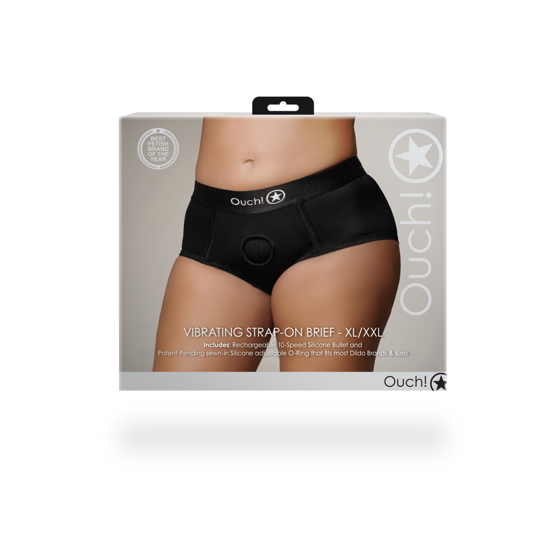 Ouch! by shots Vibrerende Strap-on Boxershort - XL/XXL - Zwart (8714273938497)