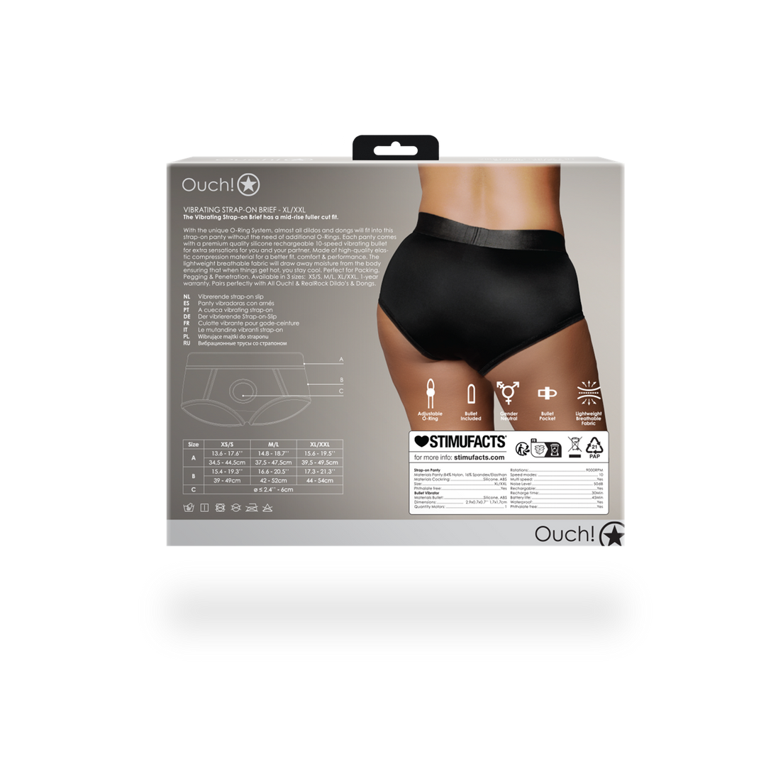 Ouch! by shots Vibrerende Strap-on Boxershort - XL/XXL - Zwart (8714273938497)