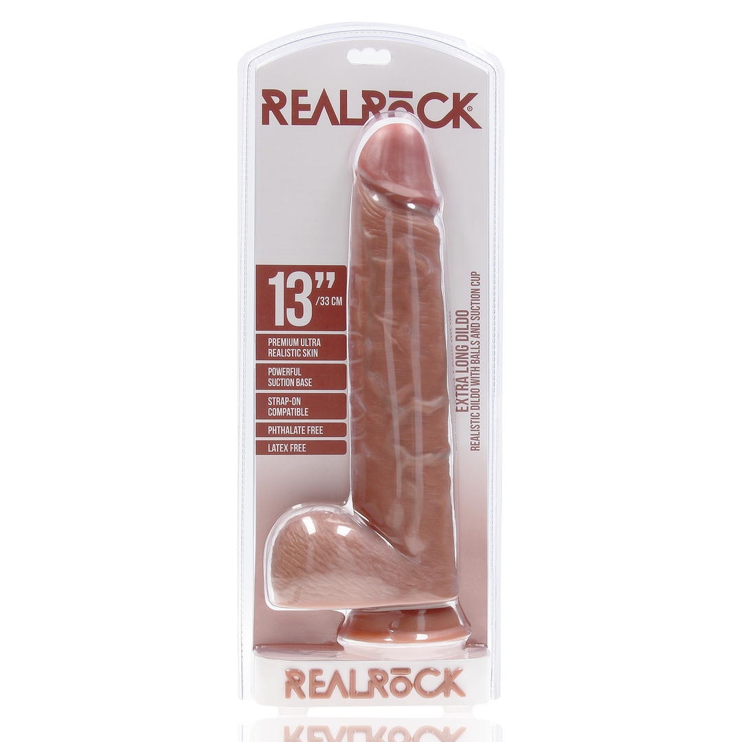 Realrock by shots Extra Large Straight met Ballen 13 / 33 cm - Tan (8714273505026)