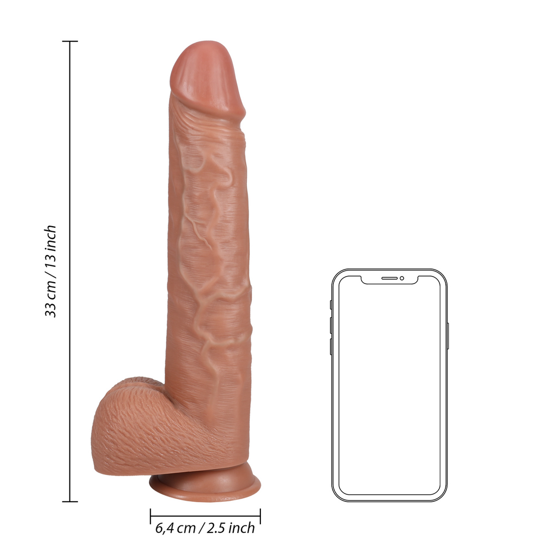 Realrock by shots Extra Large Straight met Ballen 13 / 33 cm - Tan (8714273505026)