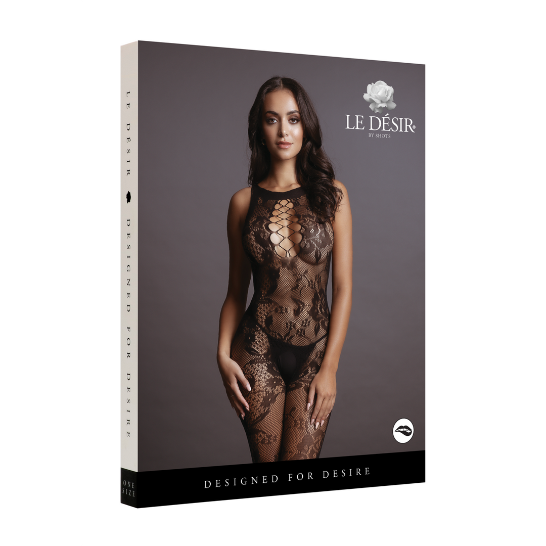 Le désir by shots Criss Cross Neck Bodystocking - One Size (8714273495457)