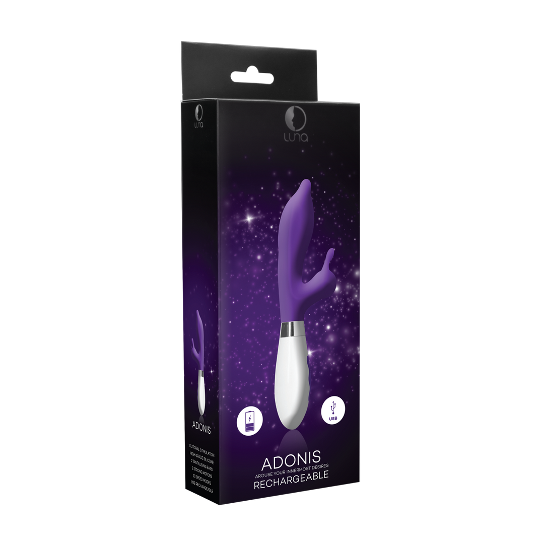 Luna by shots Adonis - Oplaadbare Rabbit Vibrator - Paars (8714273533524)