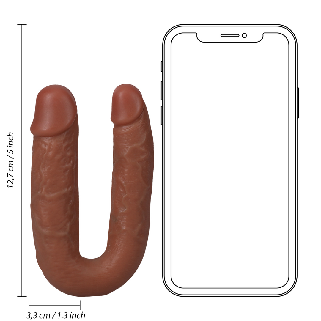 Realrock by shots U Vormige Dubbele Dildo 5 / 12,7 cm - Tan (8714273505538)