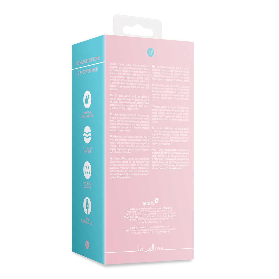 Loveline by shots Ultra Soft Silicone G-Spot Vibrator - Cherry Chiffon (8714273048974)
