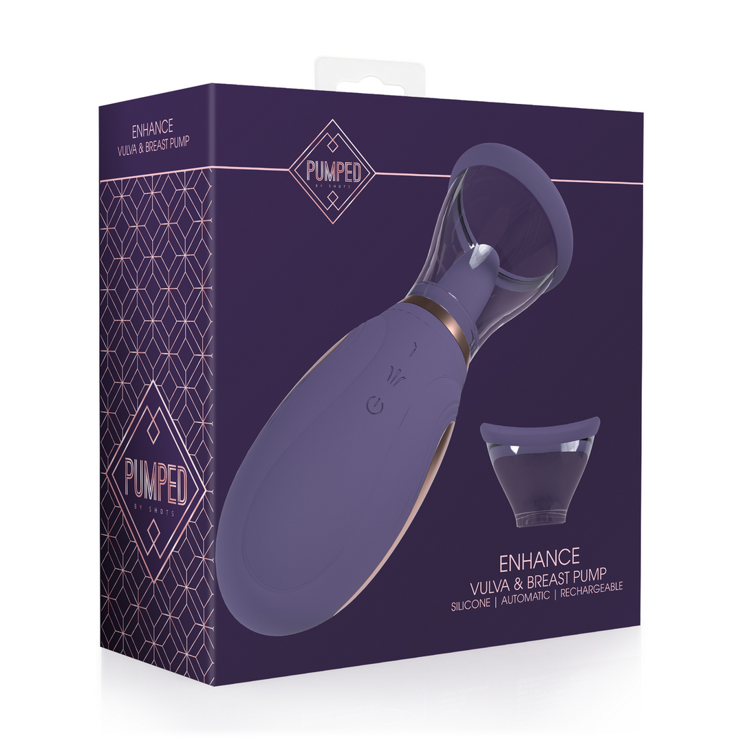 Pumped by shots Enhance - Oplaadbare Vulva en Borst Pomp - Paars (8714273054791)