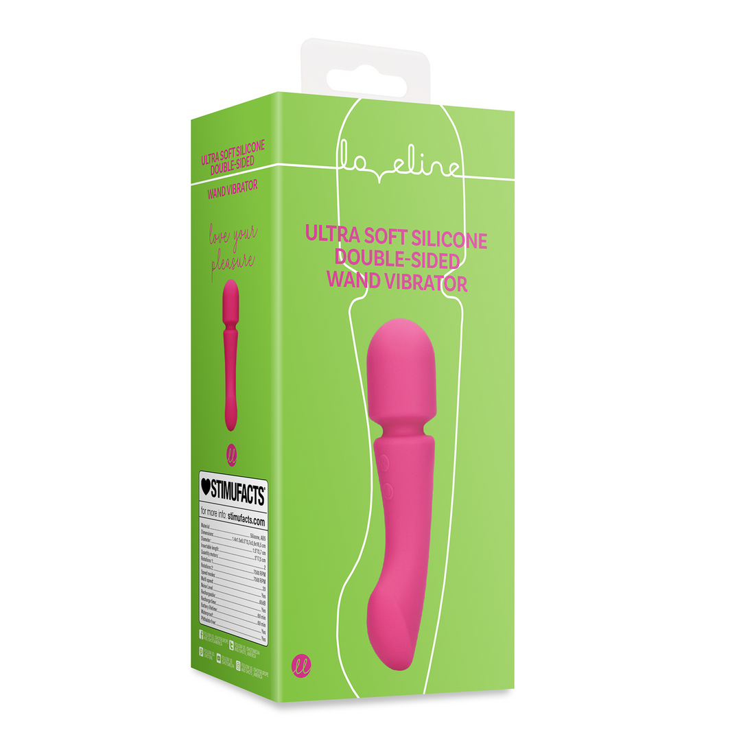 Loveline by shots Ultra Soft Silicone Dubbelzijdige Wand Vibrator - Prestone Roze (8714273048981)