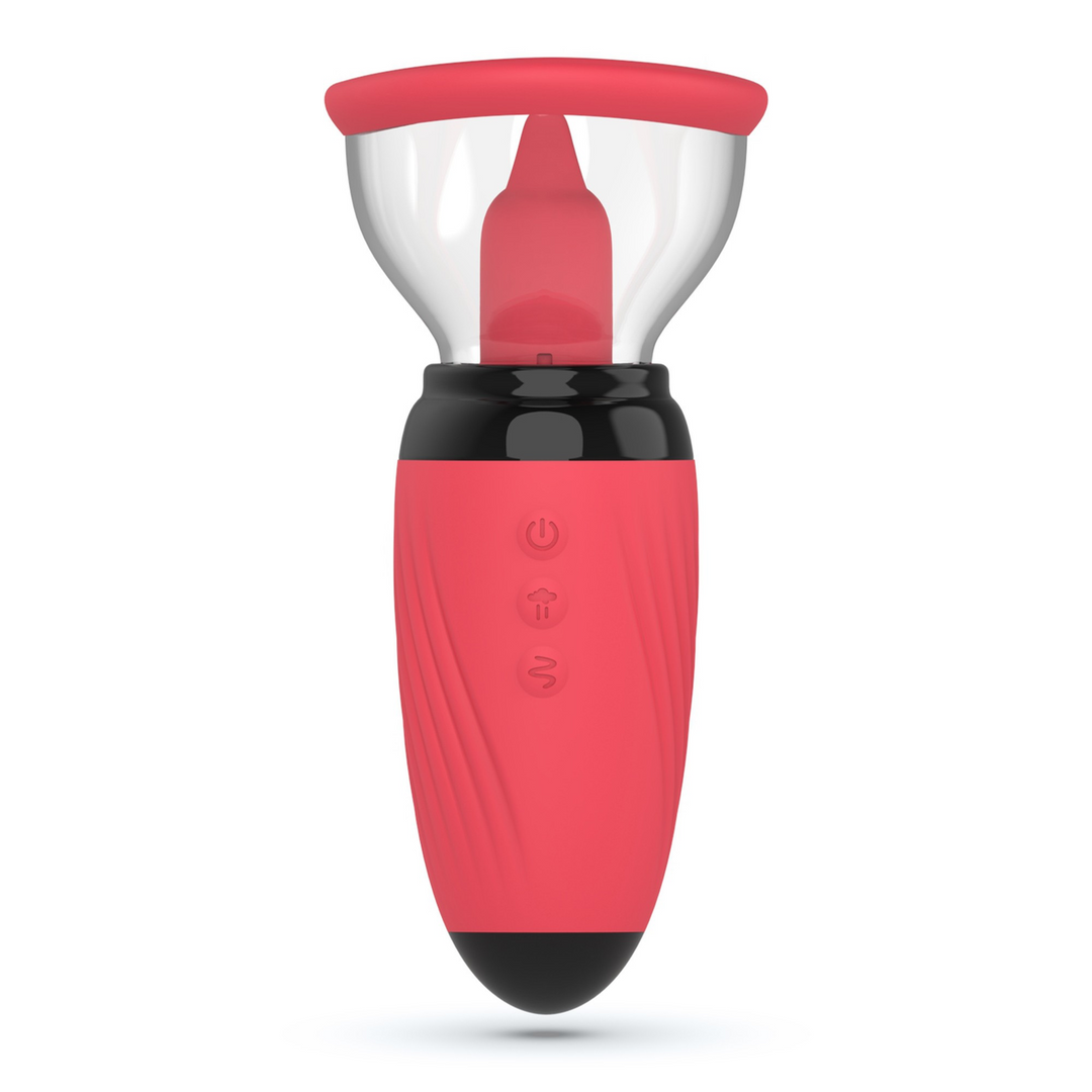 Crushious Scarlet - Vibrerende en Zuigende Vulva Pomp - Rood (7403254157958)