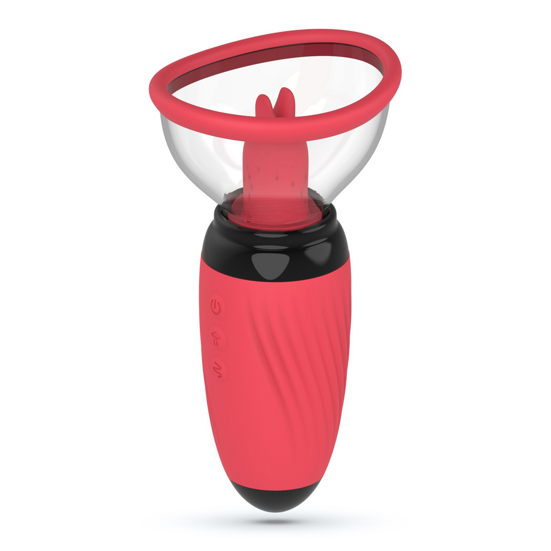 Crushious Scarlet - Vibrerende en Zuigende Vulva Pomp - Rood (7403254157958)