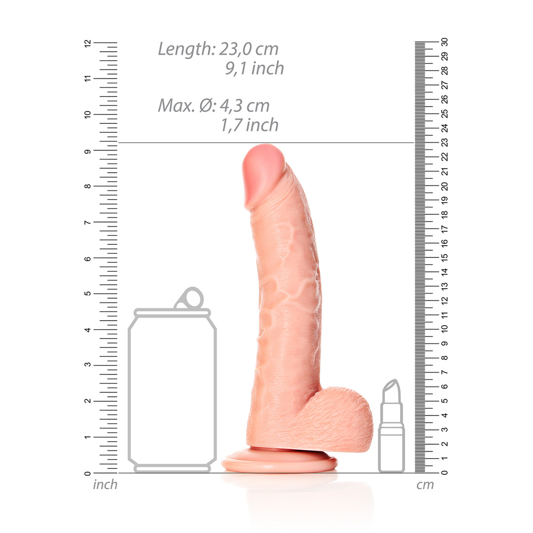 Realrock by shots Gekromde Realistische Dildo met Ballen en Zuignap - 8 / 20,5 cm (7423522628614)