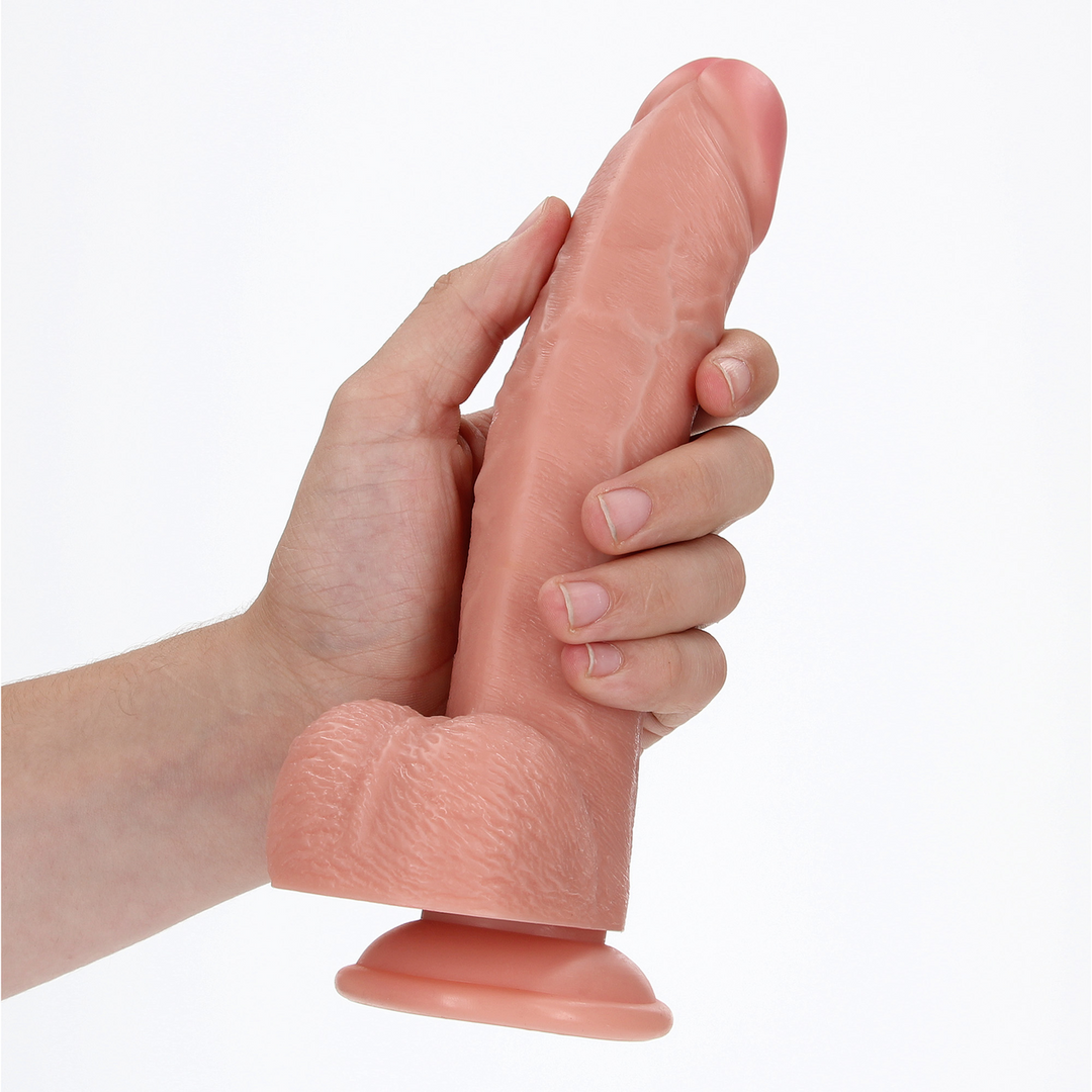 Realrock by shots Gekromde Realistische Dildo met Ballen en Zuignap - 8 / 20,5 cm (7423522628614)