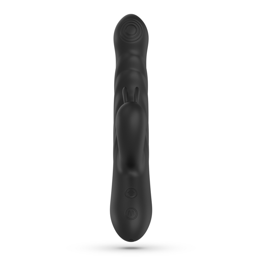 Crushious Lapin - Duwende Konijnen Vibrator - Zwart (7403254159372)